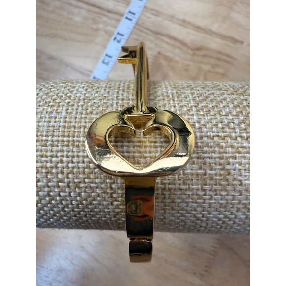 Kate Spade Gold Plated Heart Key Bangle Bracelet 6.75 Inch - Picture 15 of 15